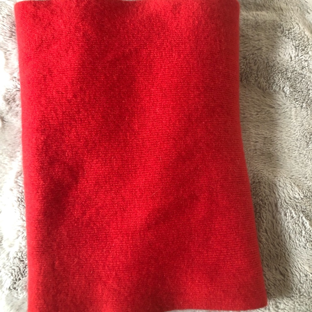Cashmere Classic Red Knit Scarf